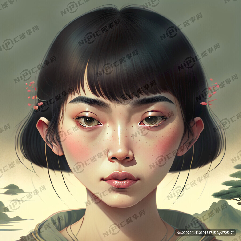 方圆脸 小嘴巴 内双眼睛