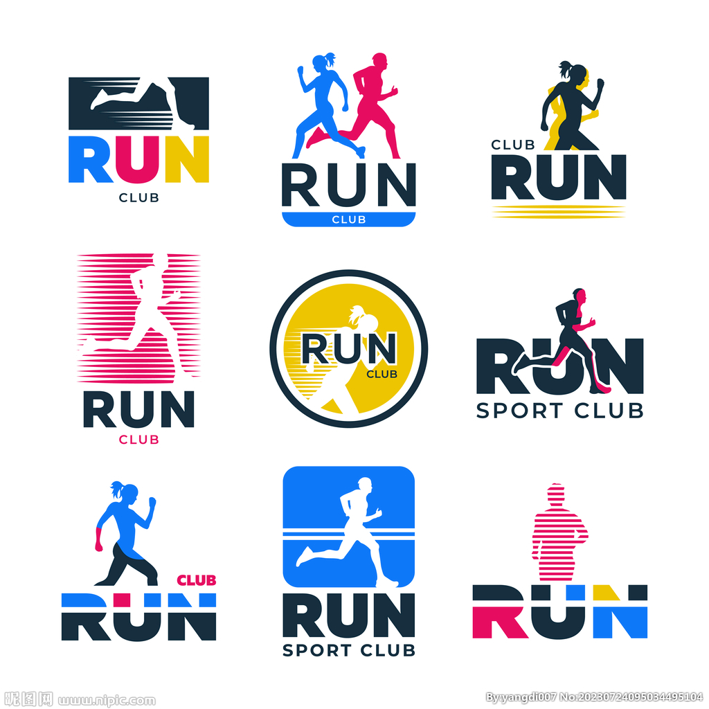 运动跑步logo标志