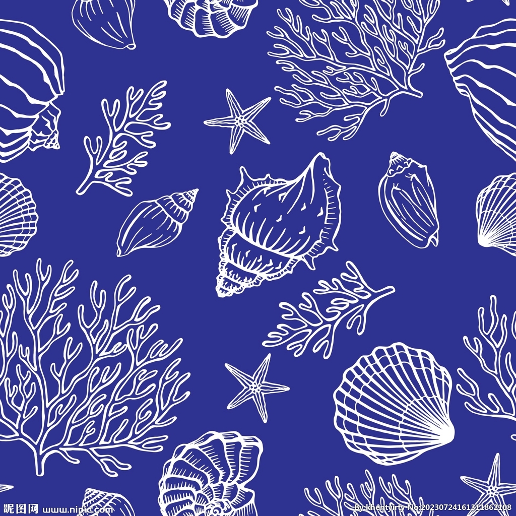 贝壳海星海螺珊瑚图案