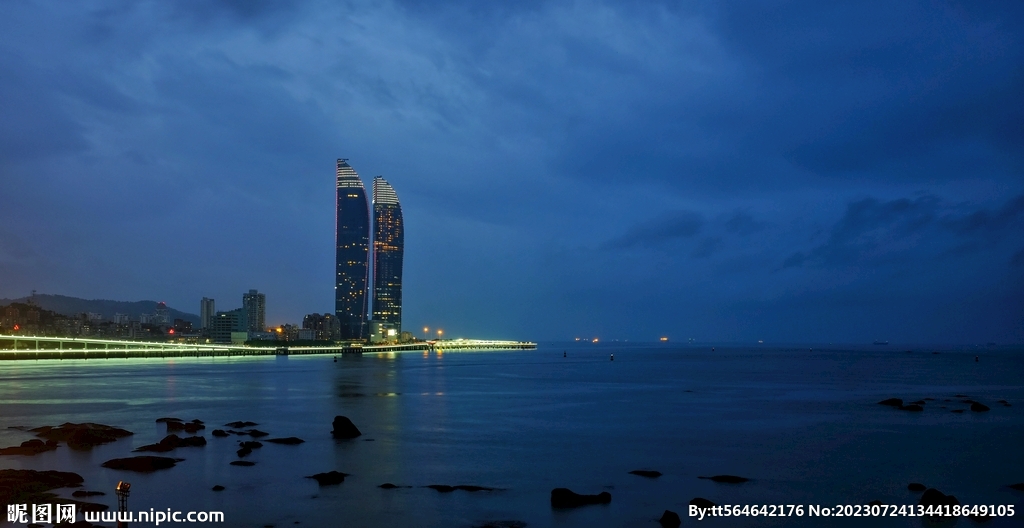 厦门双子塔夜景