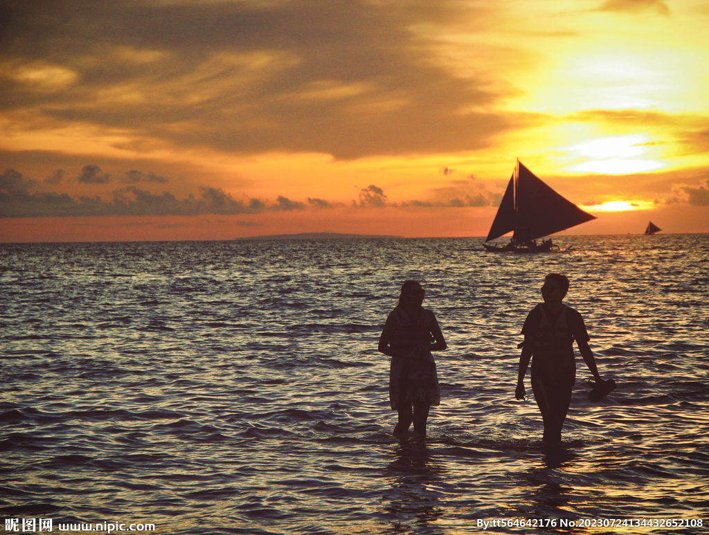 海边日落