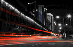 厦门街道夜景车灯光