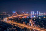 武汉鹦鹉洲长江大桥夜景