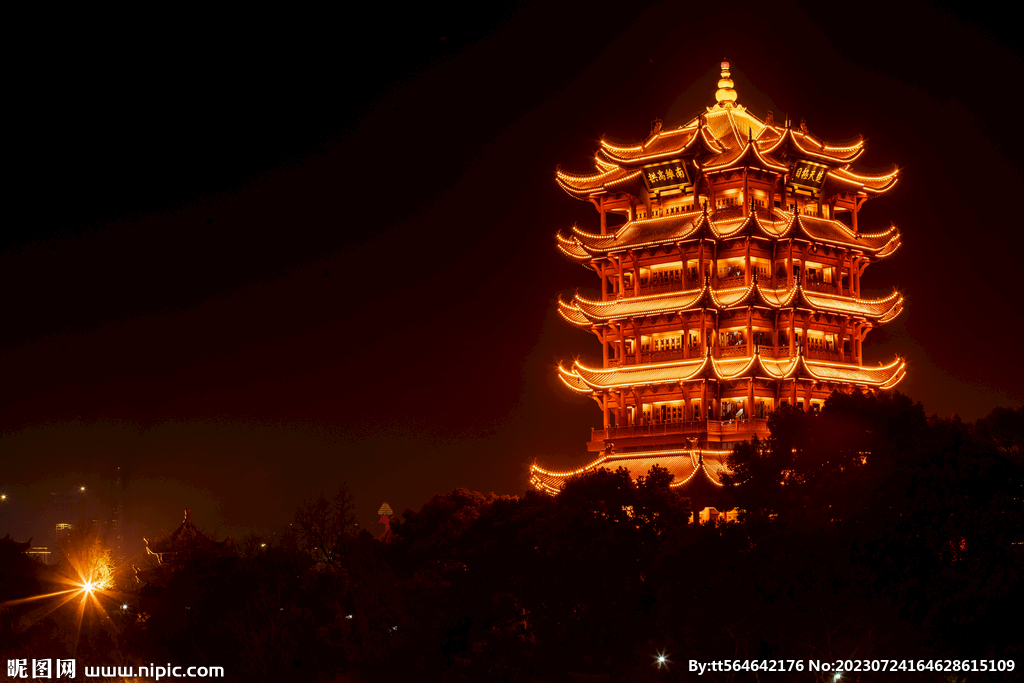 武汉黄鹤楼夜景