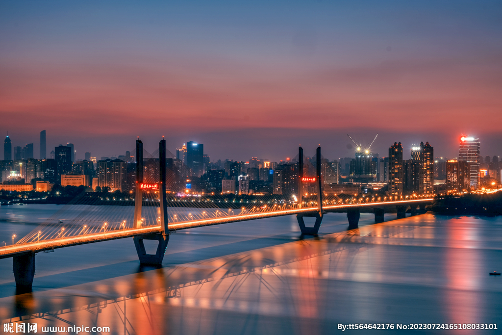 武汉长江二桥夜景