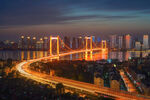 武汉鹦鹉洲大桥夜景