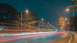 武汉街景车轨夜景