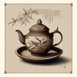 茶，手绘线稿