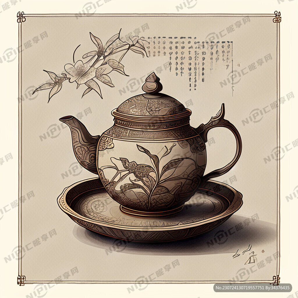 茶 手绘线稿