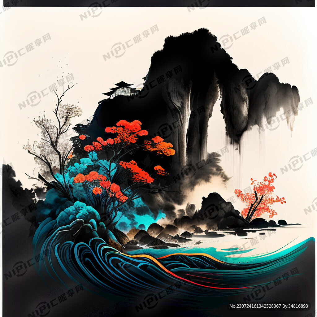 艺海标志 黑底