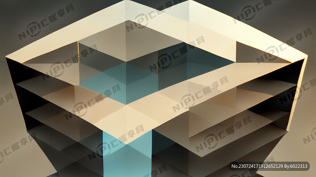 五边形的底座 双层的 平行视角