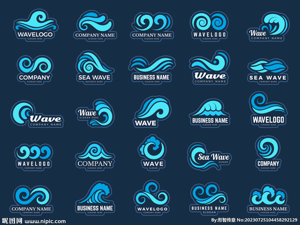 创意海浪图形标志logo