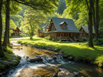 自然乐园小屋溪水