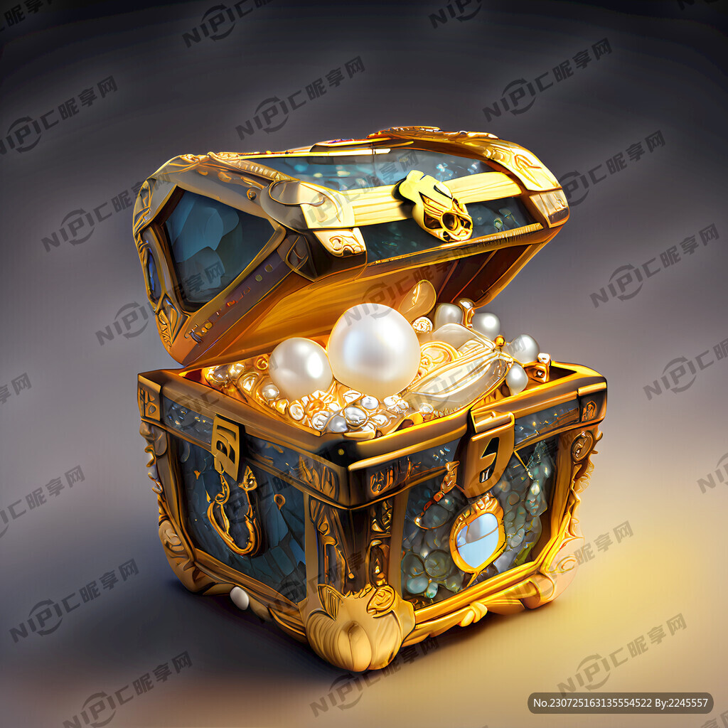 一个装满黄金珍宝的宝箱