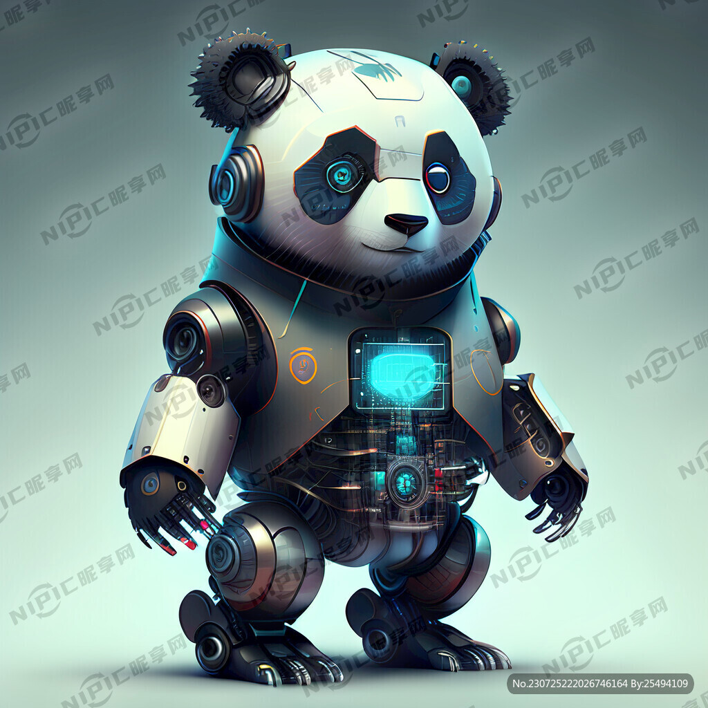 有科技感的机器熊猫