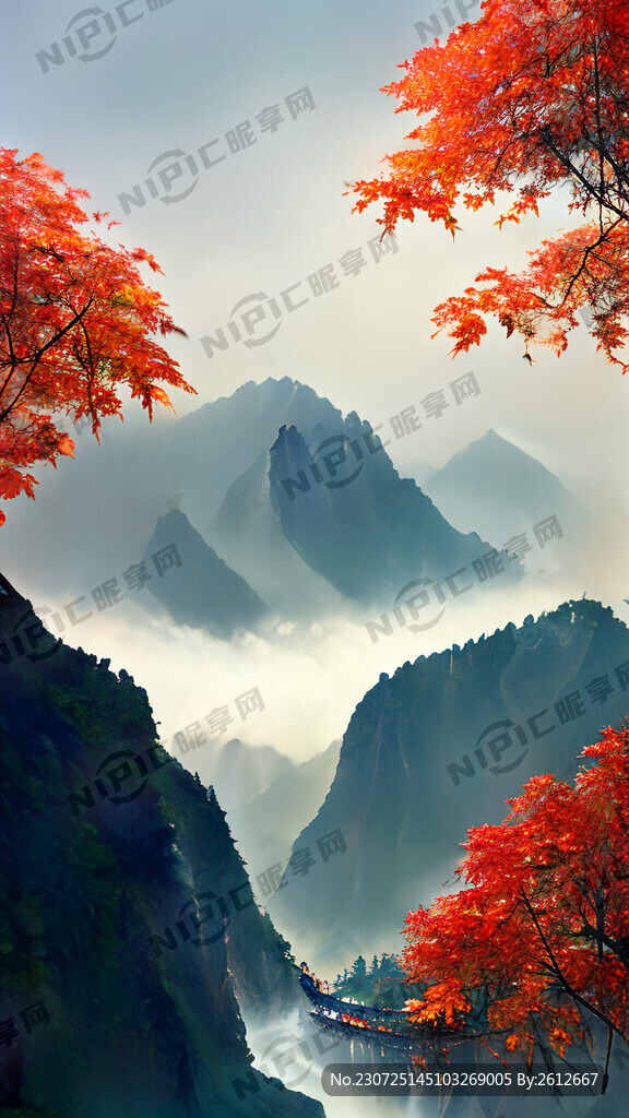 重庆山水枫叶围绕