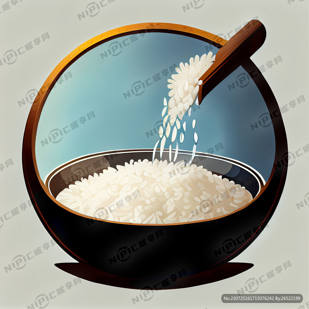 标志 装有米饭的碗