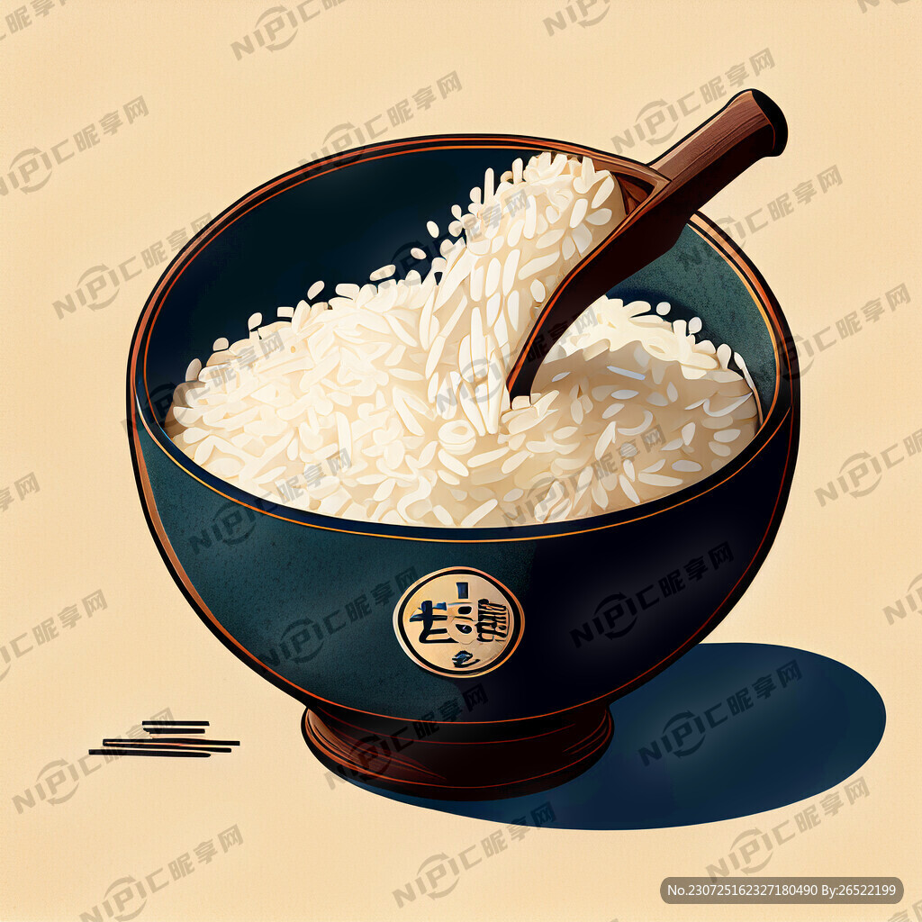 标志 装有米饭的碗