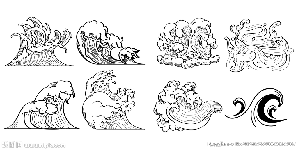 国潮波浪图案
