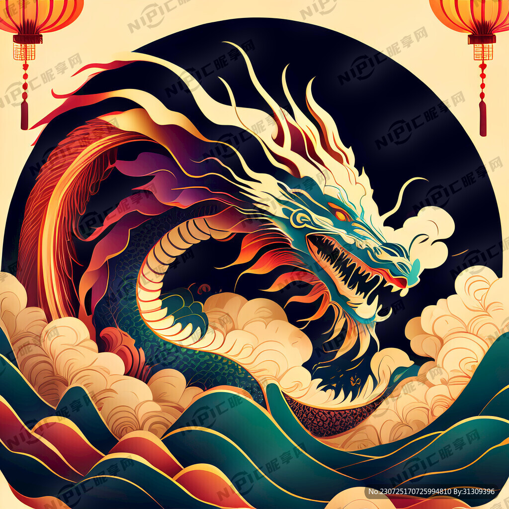 剪影 自然 东方龙 简约风