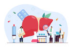 卡通肝脏插画