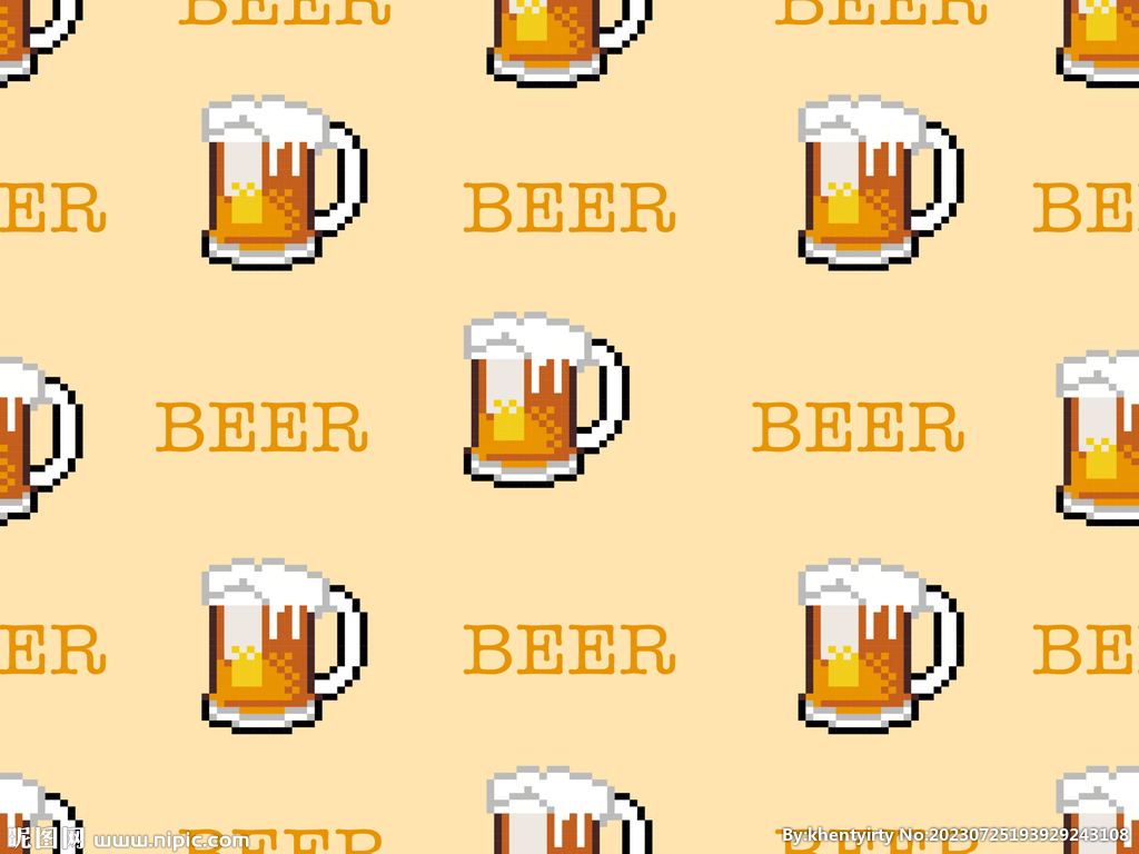 卡通啤酒图案