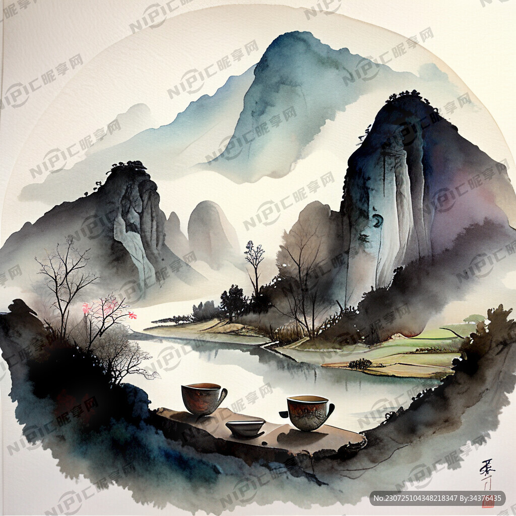 中国传统制茶图