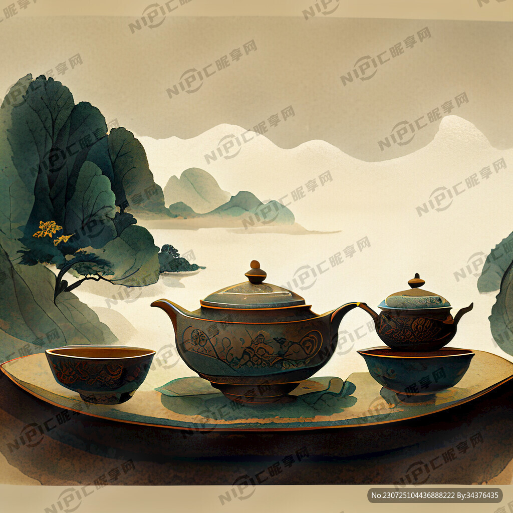 中国传统制茶图