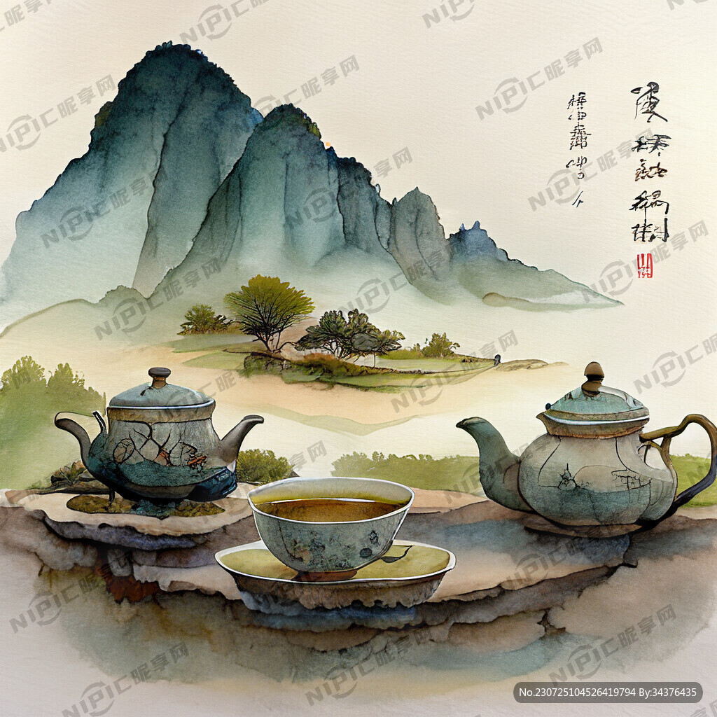 中国传统制茶图