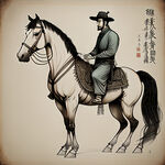 中国古代马帮，手绘线稿