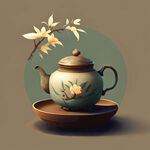中式茶插画