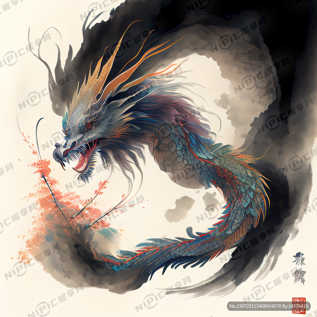 中式古典龙凤插画