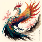 中式古典凤凰插画