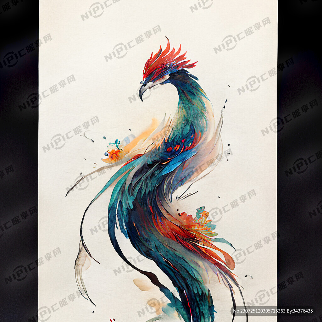 中式凤凰插画
