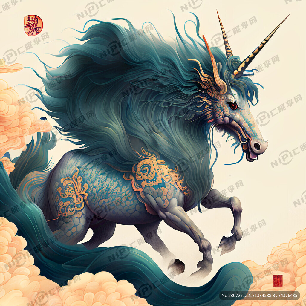 AI创作图麒麟插画nipic.com-昵图网