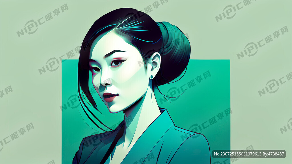 线条感 明亮 蓝绿色 商务风