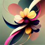 艺术抽象花带，飘带