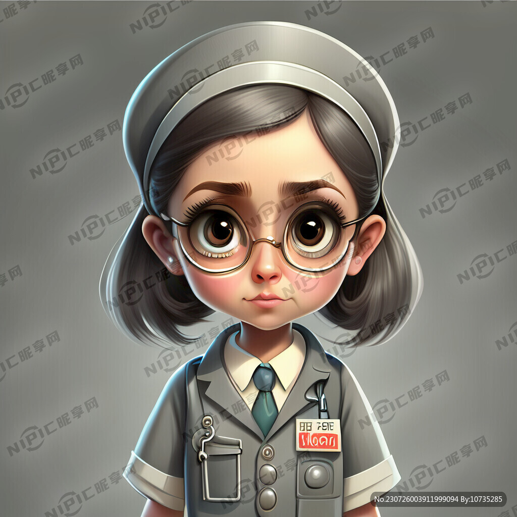 保洁员 浓眉大眼 灰色工作服