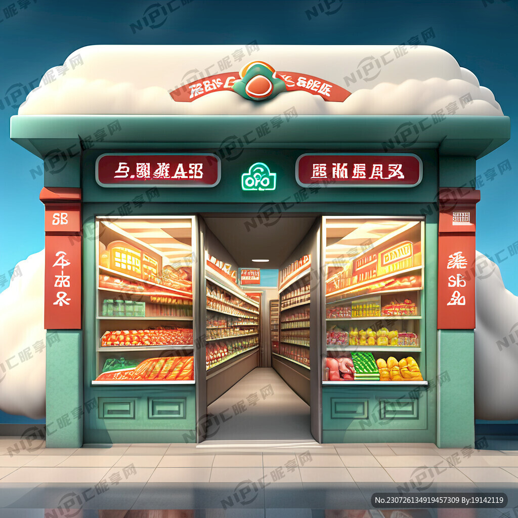 西藏超市门头设计门头