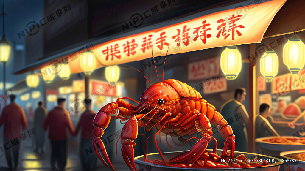麻辣小龙虾 辣椒 夜市 啤酒