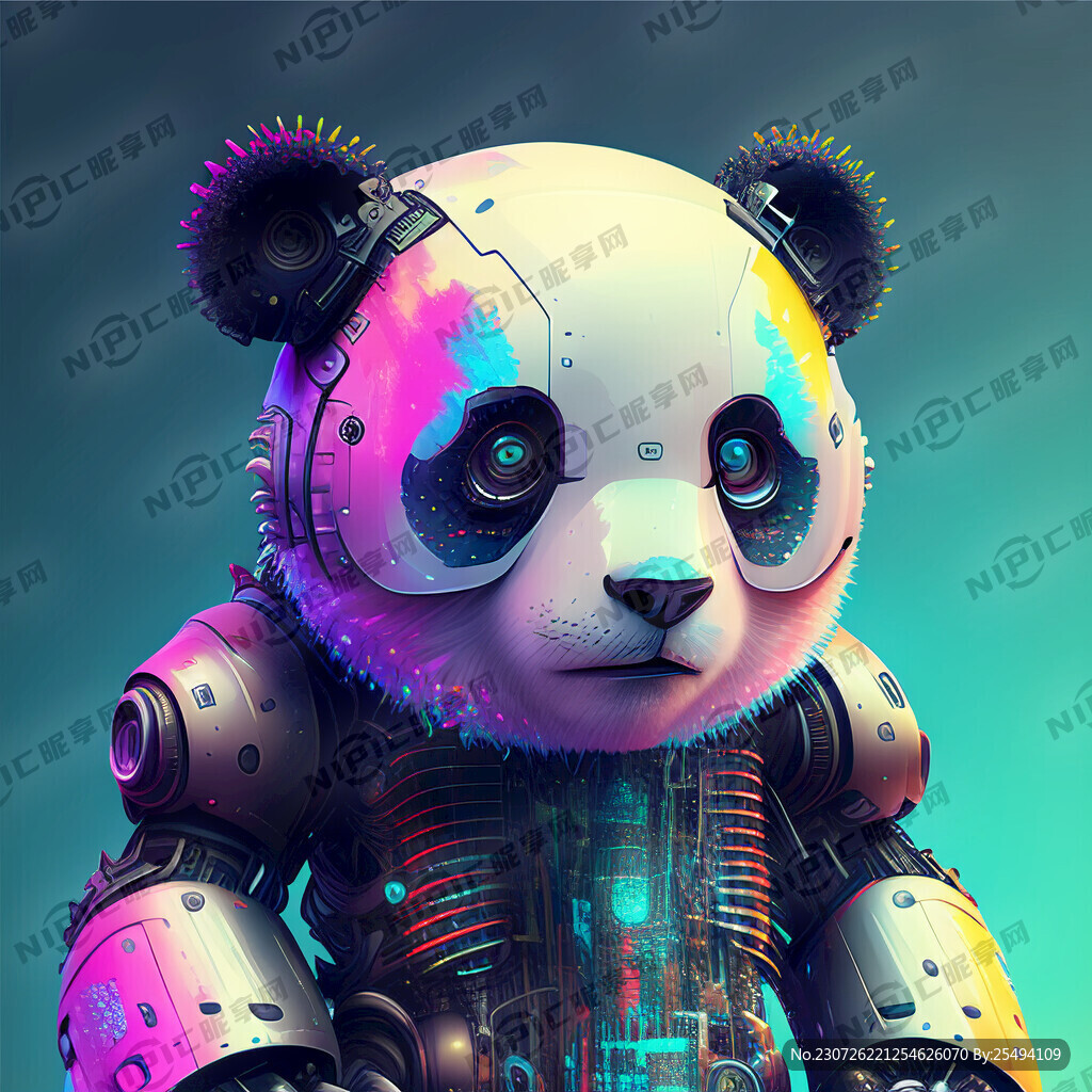 有创意的有科技感的有活力的熊猫