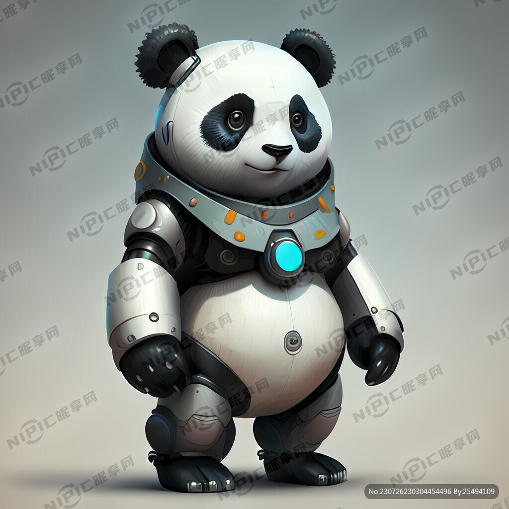机器熊猫母亲吉祥物