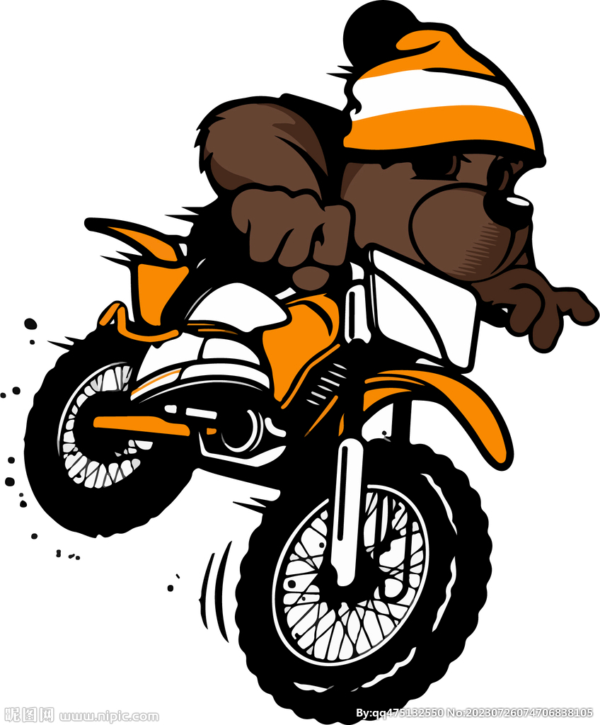 小熊骑摩托车