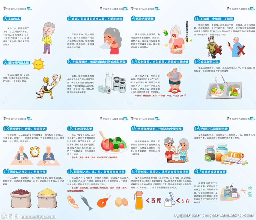 中国老年人健康指南36条画册中