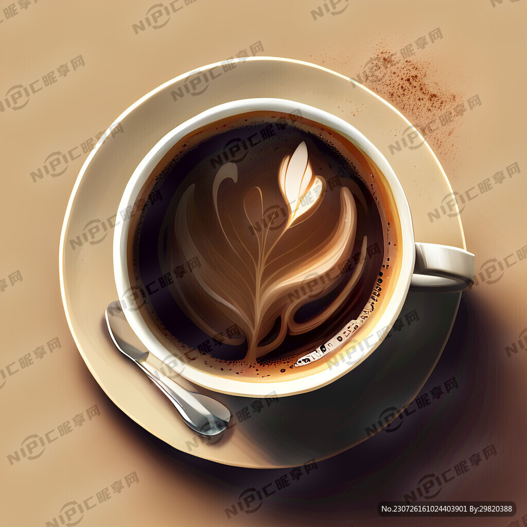 咖啡相关的艺术插画