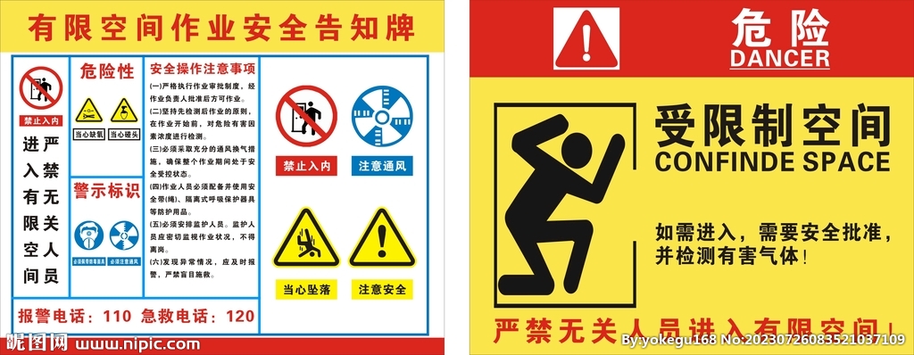 有限空间作业安全告知牌