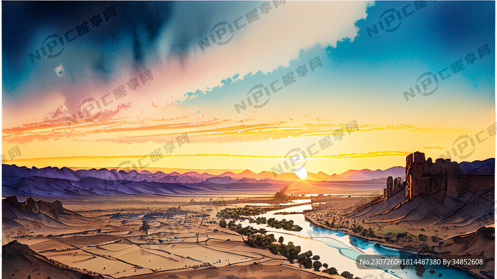 超大广角 俯视视角 大漠孤烟直