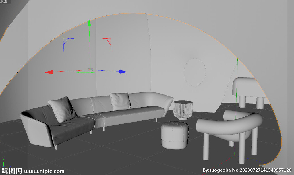 C4D模型 房间