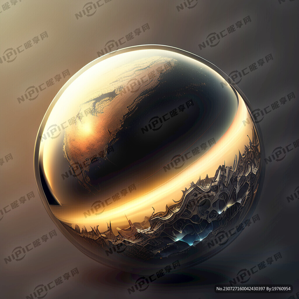 金属感；星球；插画