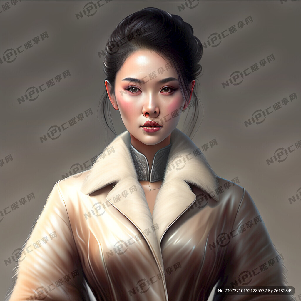 美女 皮衣 透明